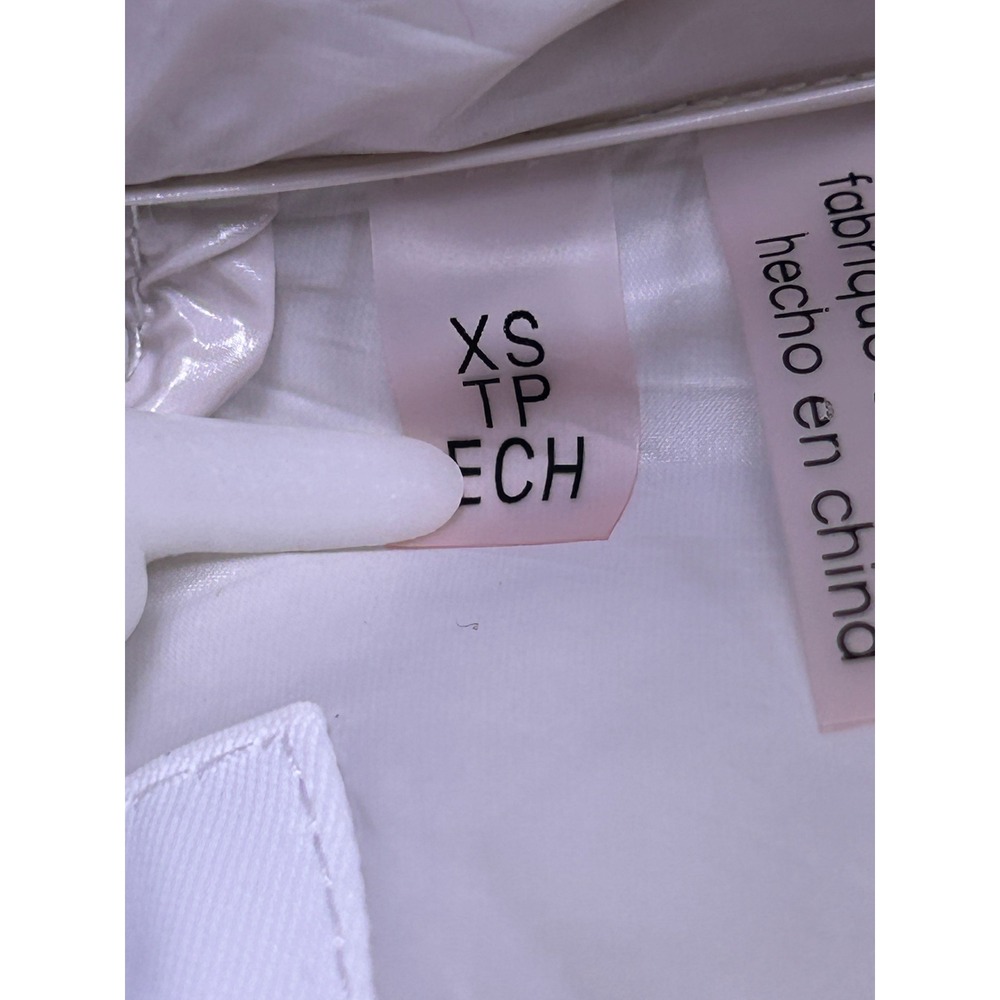 Calvin Klein Puffer Coat High Shine Nylon White Size XS Womens - Picture 10 of 15